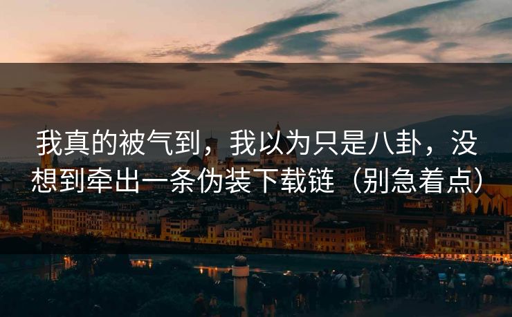 我真的被气到,我以为只是八卦,没想到牵出一条伪装下载链(别急着点) 我真的被气到,我以为只是八卦,没想到牵出一条伪装下载链(别急着点)